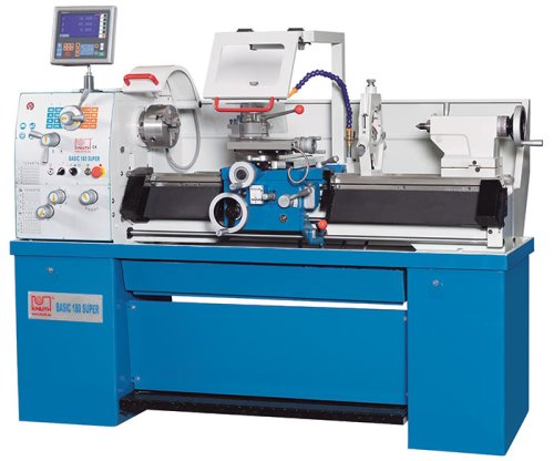 Basic 180 Super - Heavy mechanic's lathe with extensive accessories, extra wide bed and high cutting performance