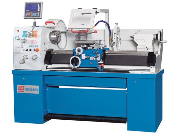 Basic 180 Super - Heavy mechanic's lathe with extensive accessories, extra wide bed and high cutting performance