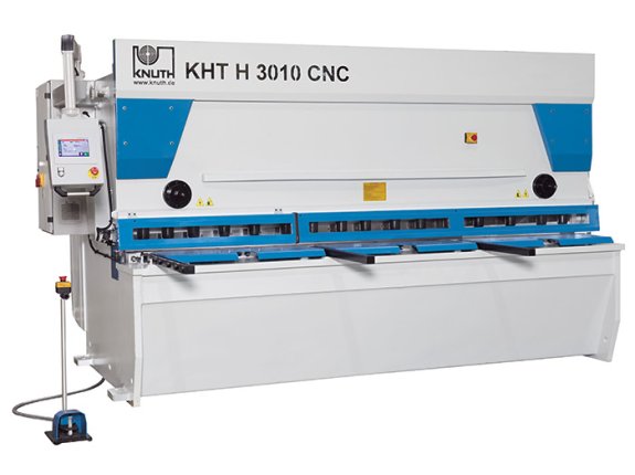 KHT H 3010 CNC - Guided guillotine shear with high cutting performance, adjustable cutting angle and proven Cybelec CNC control system
